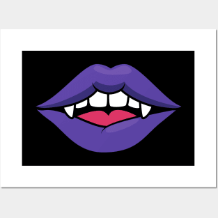 Black and Purple Vampire Fangs Posters and Art